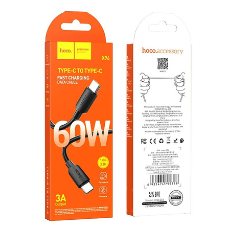 HOCO kabel Typ C do Typ C Hyper Power Delivery 60W X96 1m czarny