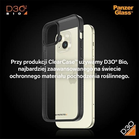 Etui PanzerGlass ClearCase na iPhone 15 Plus / 14 Plus z certyfikatem Military Grade - przezroczysto-czarne