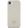 GUESS futerał do IPHONE 16e (SE 4 2025) kompatybilny z MagSafe GUHMPSE4PGBTME (Grained PU Hot Stamp Peony Triangle Logo) beżowy