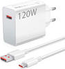 XIAOMI oryginalna ładowarka sieciowa USB A QC3.0 3A 120W MDY-14-EE + kabel USB A do Typ C 6A 1m biała bulk