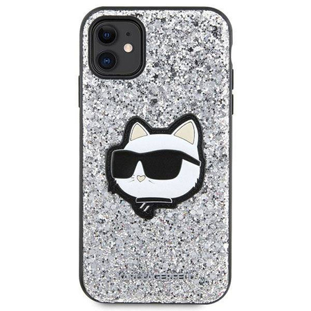 Karl Lagerfeld KLHCN61G2CPS iPhone 11 / Xr 6,1&quot; Silber/Silber Hardcase Glitter Choupette Patch
