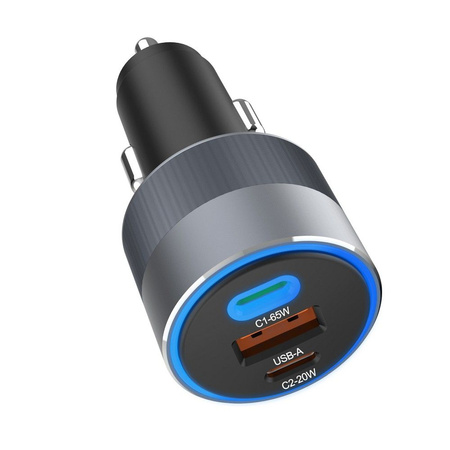 FORCELL F-ENERGY Alu - ładowarka samochodowa 85W PD+QC4.0+SAM SFC 2.0, 2xUSB C+USB A