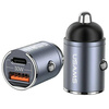 Ładowarka Samochodowa 30W PD USB-C + USB Fas Charge Z Wbudowaym Pierścieniem USAMS C38 CC206CC01 (US-CC206) fioletowa