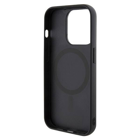 Guess GCube Stripes MagSafe Hülle für iPhone 15 Pro Max – Schwarz