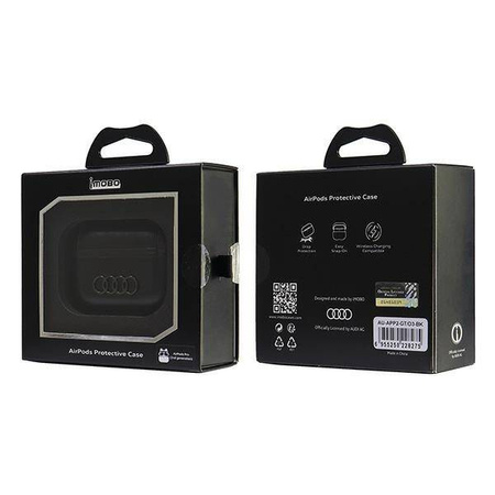 Original Case APPLE AIRPODS PRO 2 Audi Leather Big Logo Cover (AU-APP2-GT/D3-BK) black