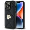 Original Handyhülle IPHONE 14 PRO DKNY Quilted Stack Logo (DKHCP14LPQDSLK) schwarz