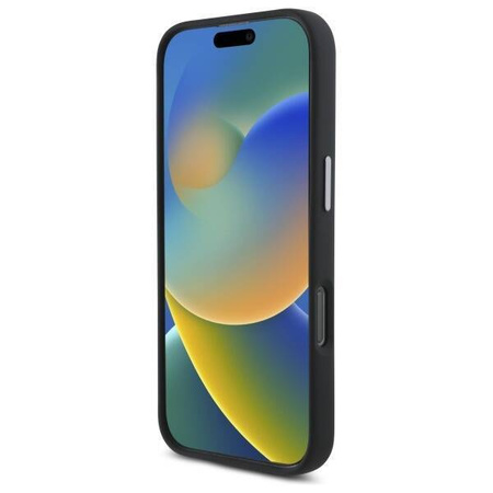 Original Handyhülle IPHONE 16 PRO DKNY Hardcase Liquid Silicone Metal Logo (DKHCP16LSMCBSK) schwarz