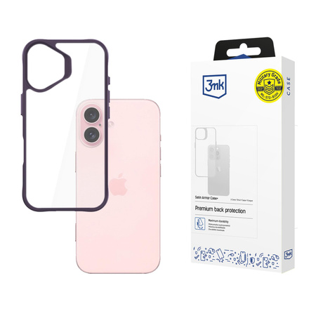 3MK SatinArmor+ Case iPhone 16 6.1" fioletowy/purple Military Grade