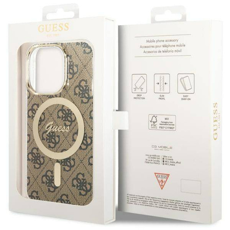 Guess GUHMP14LH4STW iPhone 14 Pro 6.1" braun/braun Hardcase 4G MagSafe