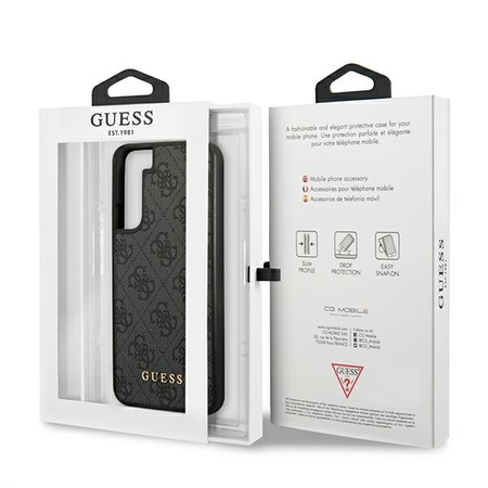 Guess GUHCS22SG4GFGR S22 S901 gray / gray hard case 4G Metal Gold Logo