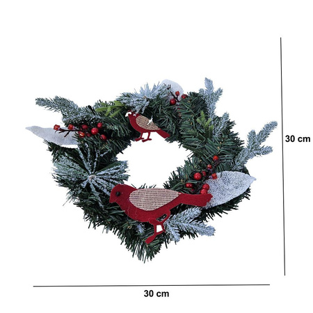 Stroik świąteczny wieniec dekoracyjny 30 cm RC-K-512 zielony