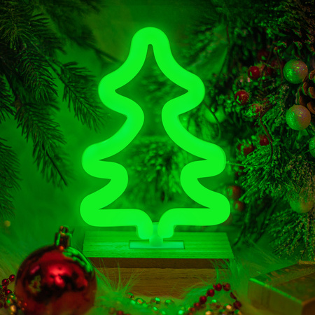 Neon Wood Stand LED CHOINKA zielona FLNW03 Forever Light