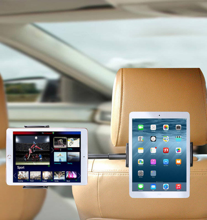 Wozinsky podwójny uchwyt na telefon do samochodu na zagłówek czarny (WTHBK1)