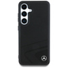 Original Case SAMSUNG GALAXY S25 Mercedes Leather Horizontal Debossed Curves MagSafe black