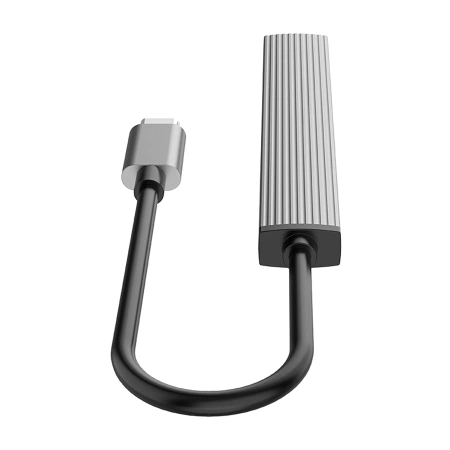 HUB 4-portowy input: USB-C 3.0 / output: 1x USB-A 3.0 + 3x USB-A 2.0 przewód 0,15M - szary