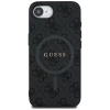 Guess PU Leder 4G Farbige Ringhülle mit MagSafe für iPhone 16e - Schwarz