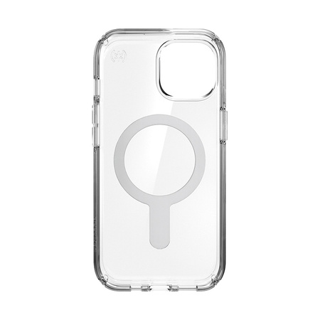 Speck Presidio Perfect-Clear ClickLock & Magsafe - Etui iPhone 15 / iPhone 14 / iPhone 13 (Clear / Chrome Finish / Serene Silver)