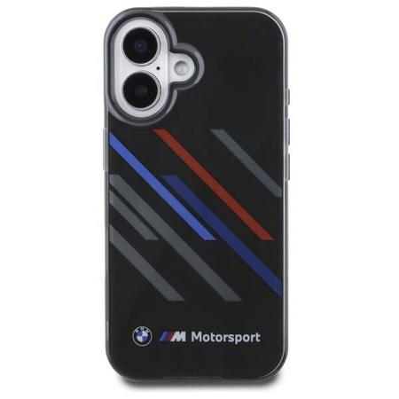 Original Case IPHONE 16 PLUS BMW Hardcase Motosport IML Random Stripes (BMHCP16M23HTRAK) black