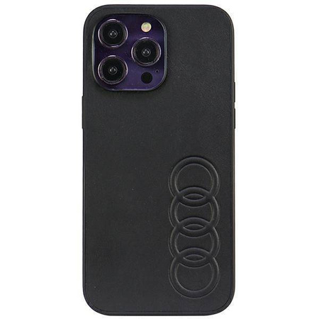 Audi Kunstleder iPhone 14 Pro Max 6,7&quot; schwarz/schwarz Hardcase AU-TPUPPCIP14PM-TT/D1-BK