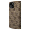 Guess 4G Metal Camera Outline Booktype Case - Etui iPhone 14 (brązowy)