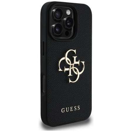 Etui IPHONE 16 PRO Guess Grained Big 4G Logo Small Classic Logo czarne