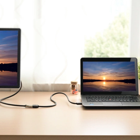 Ugreen kabel przewód adapter przejściówka przedłużacz HDMI (żeński) - HDMI (męski) 4K 10,2 Gbps 340 Mhz audio ethernet 1 m czarny (HD107 10141)