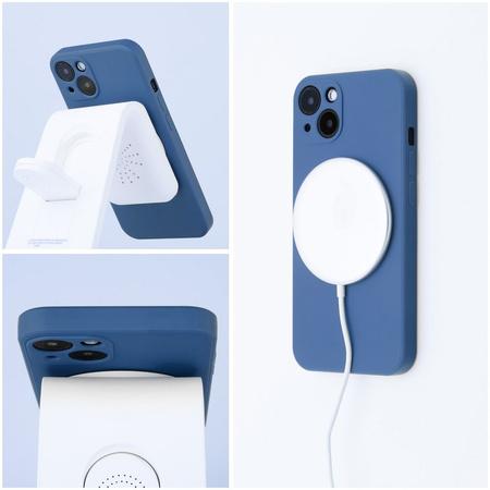 Futerał Silicone Mag Cover kompatybilny z MagSafe do IPHONE 14 niebieski