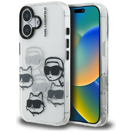 KARL LAGERFELD futerał do IPHONE 16 KLHCP16SHMCHKCT (IML Multi K&C Head Pattern)