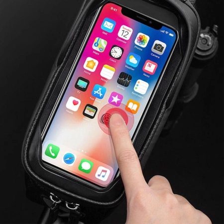 Rockbros B68-1 armored bicycle bag with phone pocket 1.7l - black