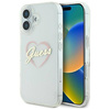 Original Handyhülle IPHONE 16 Guess Hardcase IML Heart (GUHCP16SHCHGSPT) transparent