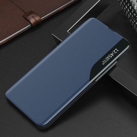Eco Leather View Case booktype case schutzhülle aufklappbare hülle Samsung Galaxy A22 4G blau
