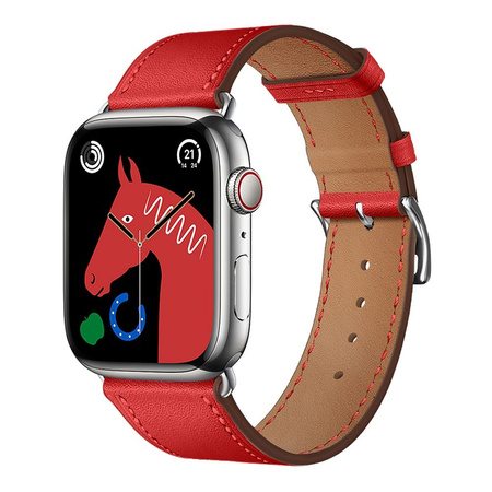 Pasek do Apple Watch Forcell F-Design FA20 magnetyczny skóra ekologiczna 42 / 44 / 45 / 49 mm czerwony