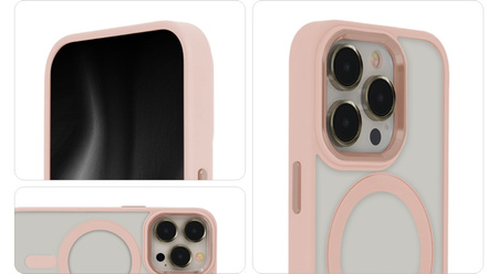 Nakładka Satin Elegant Mag do iPhone 14 Pro 6,1" różowa