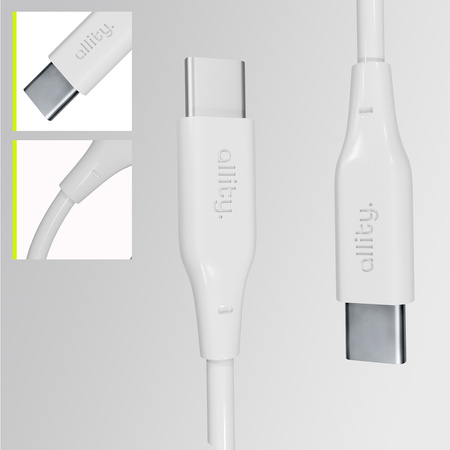 Allity kabel AUC-02 USB-C - USB-C 1,0 m 60W biały