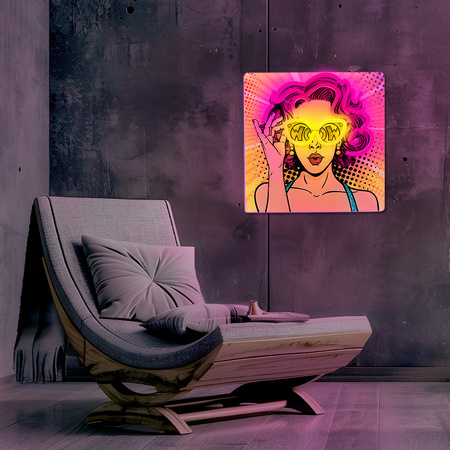 Neon ART LED POWER WOMAN żółto fioletowy FLA02 Forever Light