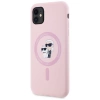 Karl Lagerfeld Silicone Karl&amp;Choupette MagSafe iPhone 11 Case - Pink