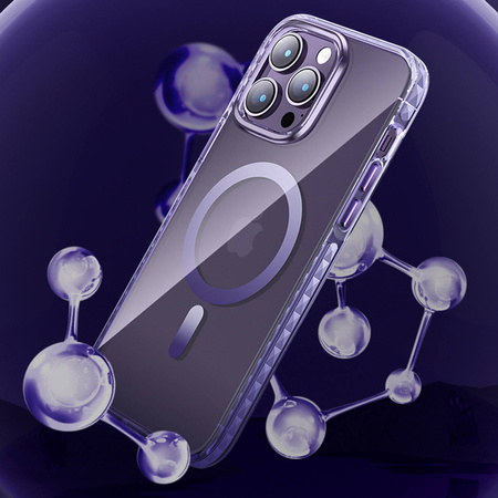 Kingxbar PQY Ice Crystal Series Magnethülle für iPhone 14 MagSafe grau