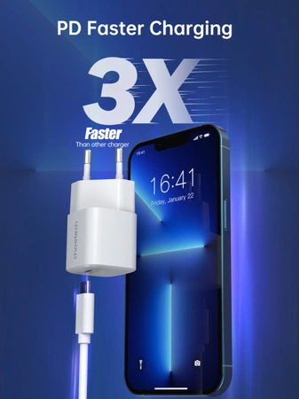 Choetech PD5007 USB-C PD 30W GaN Wandladegerät – Weiß