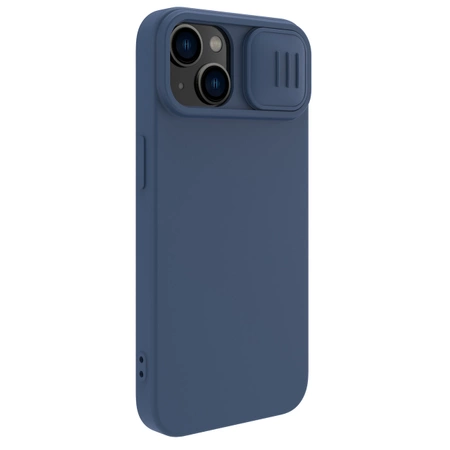 Nillkin CamShield Silky Silicone Case iPhone 14 Hülle mit Kameraabdeckung blau