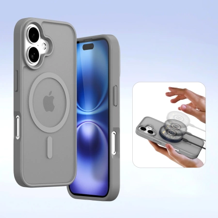 Dux Ducis Lawa Leather Case for iPhone 16 - Gray