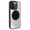 Original Handyhülle APPLE IPHONE 15 PRO Mercedes Hardcase Leather&Alu MagSafe (MEHMP15L23ACMS) silber