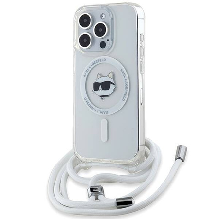 Karl Lagerfeld KLHMP15XHCCHNT iPhone 15 Pro Max 6.7" hardcase transparent IML Choupette Head & Cord Magsafe