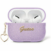 Original Handyhülle APPLE AIRPODS 4 Guess Metallic Script Charm violett