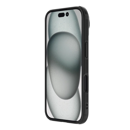 Nillkin CamShield Prop Hülle für iPhone 16 Pro Max mit Kameraabdeckung und Ständer – Schwarz