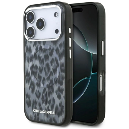 Karl Lagerfeld IML Leopard Pattern MagSafe Case für iPhone 17 Pro - Schwarz