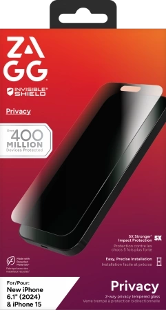 Szkło prywatyzujące ZAGG InvisibleShield Glass Elite Privacy do iPhone 15/16