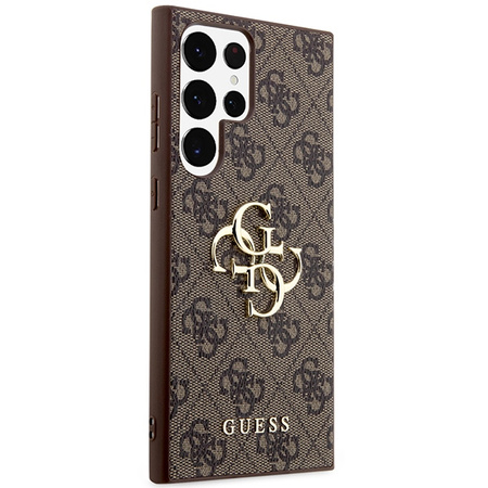 Oryginalne Etui GUESS Hardcase GUHCS24L4GMGBR do Samsung S24 Ultra (Leather 4G Metal Logo / brązowy)