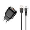 JELLICO Netz-Ladegerät C32 18W 1xUSB QC3.0 + Kabel Micro USB schwarz