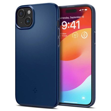 Etui Spigen Thin Fit na iPhone 15 Plus - niebieskie