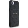 Guess PU Leder 4G Farbige Ringhülle mit MagSafe für iPhone 16e - Schwarz
